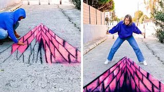 Moving Illustrations VS 3D Paper ART. Creative Arts for Home and Streets