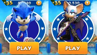 Sonic Dash - Movie Sonic vs Rockstar Rouge  vs  All Bosses Zazz Eggman - Run Mobile Gameplay
