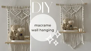 DIY | Macrame shelf | Macrame wall hanging | Macrame hanging rack | [Eng sub]