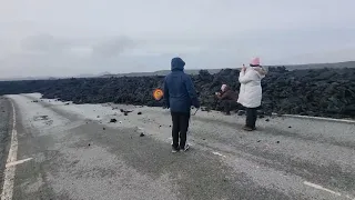 We walked on 1 month lava again! Still  hot under!  See the newest lava of Iceland! 07.03.24
