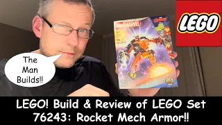 The Man Builds: LEGO! Build and Review of LEGO Set #76243: Rocket Mech Armor! My First LEGO Review!!