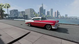 🚗 BeamNG -- Chevrolet Bel Air Coupe 1956 старый лимузин с крыльями на западном побережье США