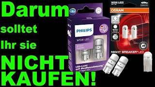 KAUFT sie lieber NICHT 💡 Philips Ultinon Pro6000 Osram Night Breaker LED W5W T10 Standlicht Lampe