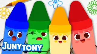 Crayon Fairies💙💚💛❤ | Color Song for Kids | Learn Colors with Crayons | Kindergarten Song | JunyTony