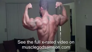 Bodybuilder Flexing in Towel Muscle God Samson Scream