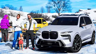 РЕАЛЬНАЯ ЖИЗНЬ В GTA 5 - ЗАСТРЯЛ В СУГРОБЕ НА НОВОМ BMW X7 M60! ПОПАЛ В СНЕЖНУЮ ЛОВУШКУ! 🌊ВОТЕР