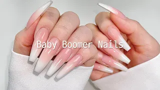 Affordable Baby Boomer Nails💅  DIY Polygel Extensions! Daiso Nail / ASMR