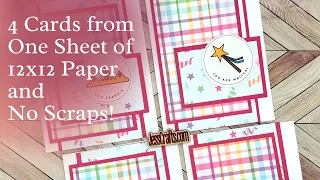 Quick Easy Cards from 12x12 Paper | Paper Busting Template