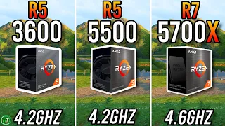 Ryzen 5 3600 vs Ryzen 5 5500 vs Ryzen 7 5700X