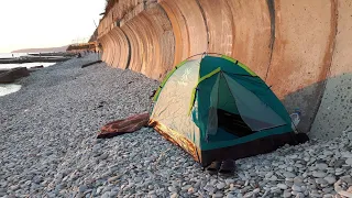 Дедеркой Ночую в палатке на пляже .Закат Рассвет на море Август 2023