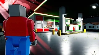 WORKING AT A HAUNTED GAS STATION?! - Brick Rigs Gameplay Roleplay - Lego Jobs and User Creations!