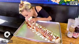 Girl Eats GIANT 7 Pound Burrito in Under 7 Minutes | Bite Sized