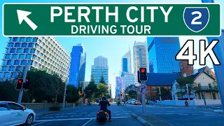 Perth City Tour 🇦🇺 [4K] - Drive Around Perth CBD, Western Australia