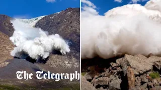 Hikers survive huge avalanche in Kyrgyzstan mountains