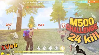 Only M500 Challenge😱Fearless😈Gameplay with commentry And Only  M500 Pistol👿Free Fire