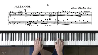 Bach French Suite No.3 "Allemande" P. Barton, FEURICH 133 piano