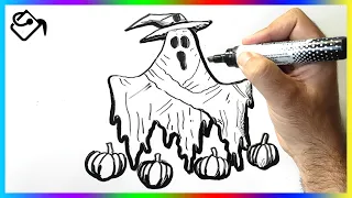 Comment dessiner un fantôme d halloween