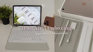 iPad Air 5 Unboxing 2022✨apple pencil + accessories✨🎀iPad air 5 creaking issues?