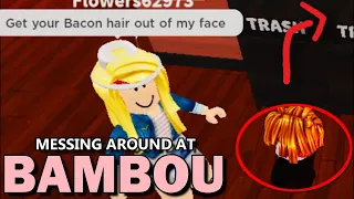 MESSING AROUND AT BAMBOU RESTAURANT | Trolling at Bambou Restaurant Roblox