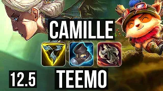 CAMILLE vs TEEMO (TOP) | 2.8M mastery, 6 solo kills, 13/3/10, 600+ games | NA Master | 12.5