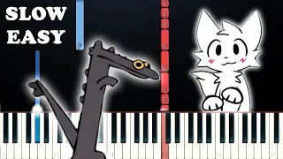 Chipi Chipi Chapa Chapa VS Toothless Dragon Dancing (SLOW EASY PIANO TUTORIAL)