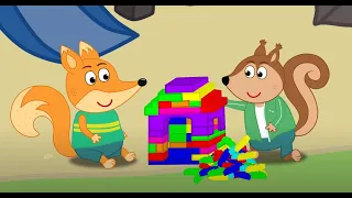 Fox Family Playing with green friends adventures - Amazing stories cartoon for kids #1422