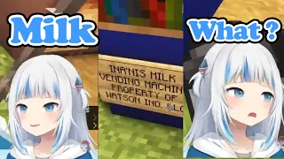 [ENG SUB/Hololive] Gawr Gura - Gura drink a milk from a vending machine