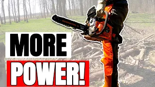 Get MORE POWER From a Chainsaw- EASY Exhaust Modification & Carburetor Adjustment (Start to Finish)