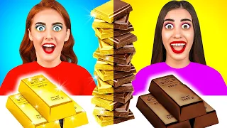 CHOCOLATE VS REAL FOOD CHALLENGE | Last To STOP Eating Wins!100 Layers of Chocolate by RaPaPa