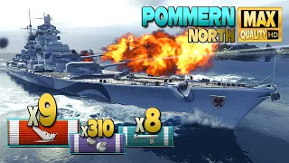 Battleship Pommern: 9 ships destroyed - World of Warships