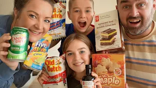 New Zealand Family Try CANADIAN MAPLE SYRUP & NANAIMO BARS! Canadian Snacks Episode 03
