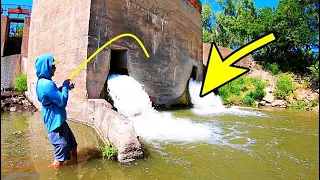 CATFISHING  in an ANCIENT SPILLWAY!!! (UNEXPECTED MONSTER)