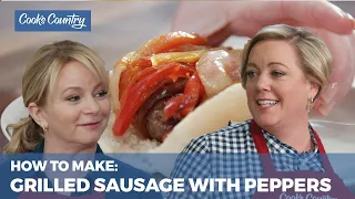 How to Make Grilled Sausages with Peppers and Onions