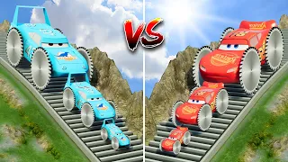 Big & Small King Dinoco with Saw wheels vs Big & Small Mcqueen with Saw wheels - which is best?