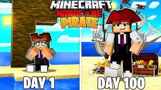 I Survived 100 Days as a PIRATE DUO in Hardcore Minecraft...