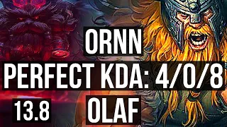 ORNN vs OLAF (TOP) | 4/0/8, 400+ games, 1.0M mastery | KR Master | 13.8