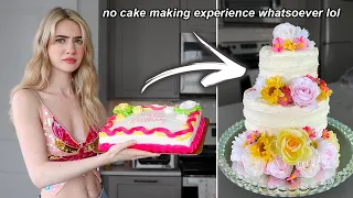turning a $20 grocery store cake into a $500 *pinterest* wedding cake