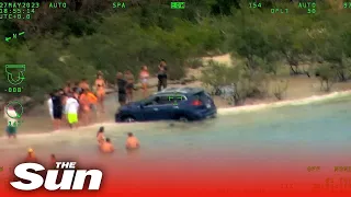 Reckless driver arrested after near miss with families on Florida Beach