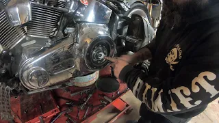 Foot clutch and hand shift install on a softail part two.