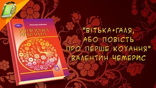 "Вітька+Галя, або повість про перше кохання" Валентин Чемерис Скорочено Українська  Література 8 кл