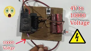 How to make super Voltage boster 4V to 10000v // Plasma  geneter usnig TV EHT flyback Transformer