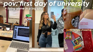 first day of university🏩📚|دوزو معايا اول نهار ديال القراية و العيشة بوحدي🌷🎀(school shopping🛍️)