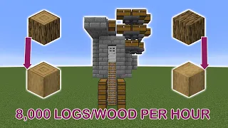 Easy AFK Minecraft Stripped Log Farm Tutorial