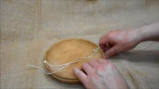 Repairing an Anglo-Saxon wooden bowl by stitching