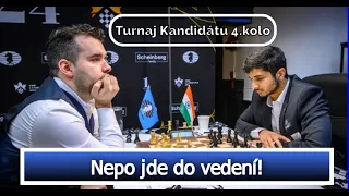 Turnaj Kandidátů 4.kolo Nepo jde do vedení!