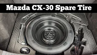 2020 - 2023 Mazda CX-30 Spare Tire Location - How To Remove CX30 Spare & Jack - Change Flat Tire