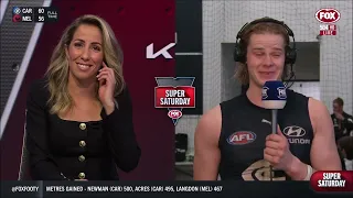 Tom De Koning interview on Fox Footy after the Blues beat the Dees
