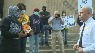 New Haven police chief takes questions from protesters head-on