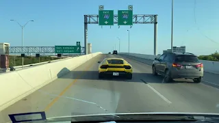 Crazy Yellow Lamborghini Huracan driver in San Antonio Texas - Road Rage - 911 Called TWICE.