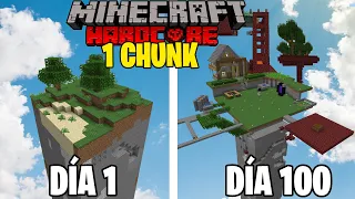 👉 SOBREVIVÍ 100 DÍAS en 1 CHUNK en Minecraft HARDCORE y LO HICE ASÍ